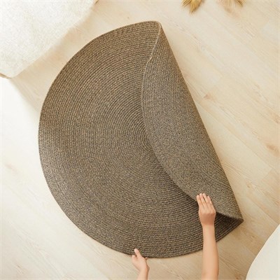 Ocean Home Textile Siyah Kırçıllı Jüt Halı Kilim Ø 120 Cm