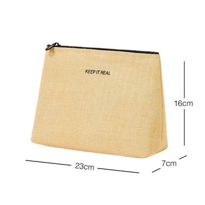 Ocean Home Textile Termal Yalıtımlı Jüt Keten Makyaj Çantası 23 X 16 X 7 Cm