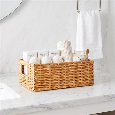 Ocean Home Textile Yıkanabilir Bej Pp Rattan Sepet 30 X 20 X 11 Cm