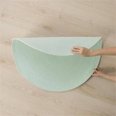 Ocean Home Textile Yıkanabilir Mint Kırçıllı Pamuklu Halı Kilim Ø 80 Cm