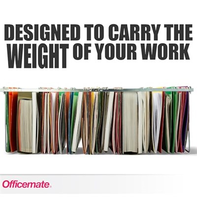 Officemate Askılı Dosya Çerçevesi, Mektup Boyutu, Ayarlanabilir 30,5 cm ila 45,5 cm, 2 Adet (1li Paket) Gümüş