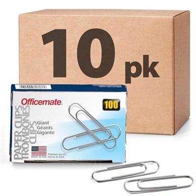 Officemate büro Ataşı Giant, 20 PK kağıt Clip (99934) 10 Pack