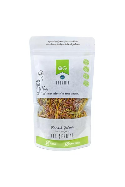 OG Organik Karışık Sebzeli Tam Buğday Tel Şehriye 180 gr +8 Ay