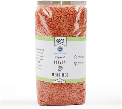 OG Organik Kırmızı Mercimek 900 Gr