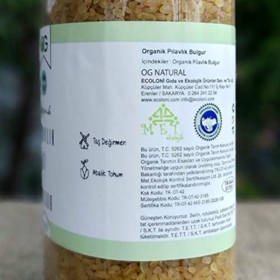 OG Organik Pilavlık Bulgur 800 Gr