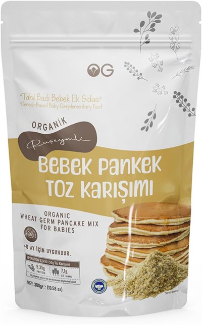 OG Organik Ruşeymli Bebek Pankek Toz Karışımı 300 Gr +8 Ay