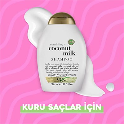 ogx besleyici hindistan cevizi sütü şampuan 385 ml sülfatsız - Seçenekler: 385 ml (Pack of 1), 385 ml (Pack of 2)