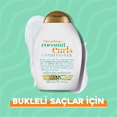 ogx bukleli saçlar için nemlendirici coconut curls sülfatsız bakım kremi (385 ml)