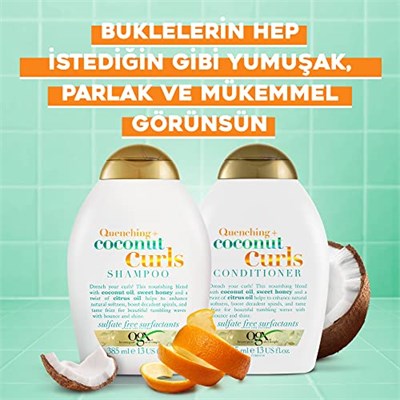 ogx bukleli saçlar için nemlendirici coconut curls sülfatsız bakım kremi (385 ml)