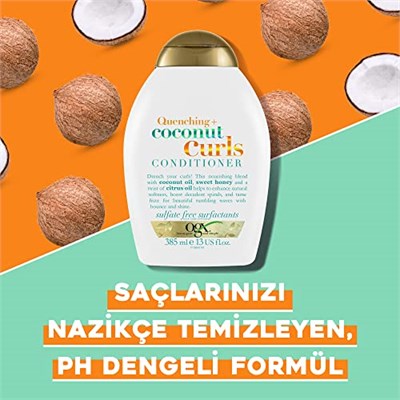 ogx bukleli saçlar için nemlendirici coconut curls sülfatsız bakım kremi (385 ml)