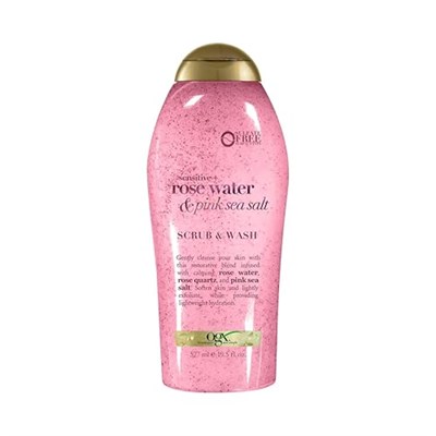 OGX Pembe Deniz Tuzu ve Gül Suyu Nazik Yatıştırıcı Vücut Fırçalama, Hafif Eksfoliye Vücut Yıkama, Sülfat İçermez, 19,5 Ounce, 1,0 Sayısı