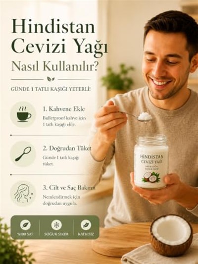 Oiliva Soğuk Sıkım Hindistan Cevizi Yağı 2 x 300ml |%100 Doğal & Saf | Katkısız | Cam Şişe