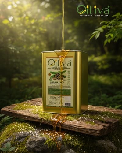 OILIVA%100 Doğal Susam Yağı 3 Litre – Soğuk Sıkım, Katkısız, Saf Susam Yağı – Yemeklik, Salata, Cilt & Saç Bakımı – Premium Kalite Teneke Ambalaj