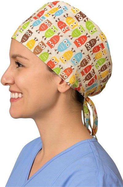 Okanmed Baykuş Desenli Doktor Hemşire Aşçı Cerrahi Bone Hastane Bone Bandana M005