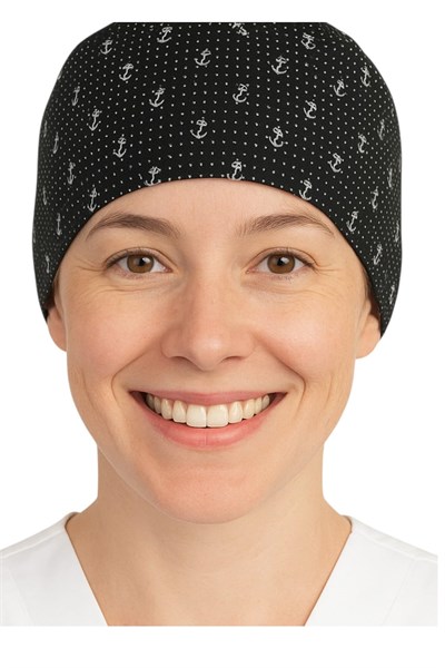 Okanmed Çapalı Siyah Doktor Hemşire Aşçı Cerrahi Bone Hastane Bone Bandana M210