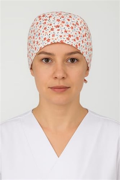Okanmed Kırmızı Çiçekli Doktor Hemşire Aşçı Cerrahi Bone Hastane Bone Bandana M454