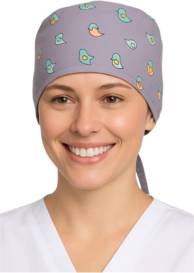 Okanmed Kuş Desenli Doktor Hemşire Aşçı Cerrahi Bone Hastane Bone Bandana M389