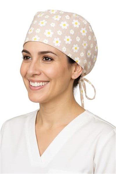 Okanmed Papatyalı Krem Doktor Hemşire Aşçı Cerrahi Bone Hastane Bone Bandana M449