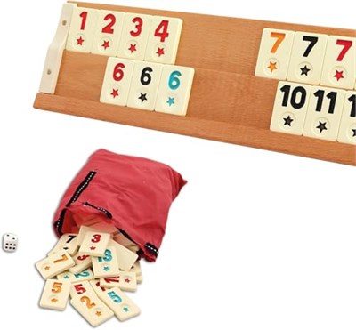 Okey Takımı Büyük Boy - Kumaş Taşıma Çantalı | Melamin Taşlı V.I.P Set - Seçenekler: Kumaş Çantalı, Karton Kutulu