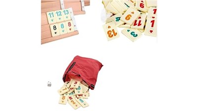 Okey Takımı Büyük Boy - Kumaş Taşıma Çantalı | Melamin Taşlı V.I.P Set - Seçenekler: Kumaş Çantalı, Karton Kutulu