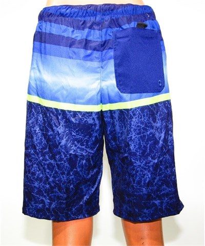 OLAIAN Erkek Boardshort Şort Mayo Uzun Deniz Havuz Astarlı Short Mavi Mavi M