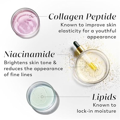 Olay Kollajenli Kadınlar İçin Sıkılaştırıcı ve Nemlendirici Vücut Losyonu, 24 Saat Nemlendirici, E Vitamini ve B3 Vitamini Kompleksi, Hızlı Emici Formül, 18 fl oz
