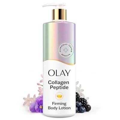 Olay Kollajenli Kadınlar İçin Sıkılaştırıcı ve Nemlendirici Vücut Losyonu, 24 Saat Nemlendirici, E Vitamini ve B3 Vitamini Kompleksi, Hızlı Emici Formül, 18 fl oz