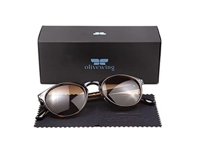 Olivewing Polarize Güneş Gözlüğü | Genç Yetişkin | Erkek Kadın Unisex | Yuvarlak Tam Çerçeveli Grilamid TR90 | OLW 9827-DM05