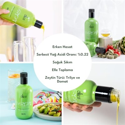 Olizzi Everyday Natürel Sızma Zeytinyağı - Ödüllü, Erken Hasat, Soğuk Sıkım 500 ML