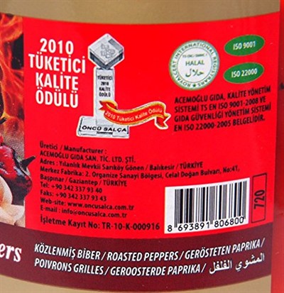 Öncü Közlenmiş Biber 680 g