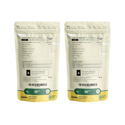 OnlineÇiftçi Çiğ Girsun Fındık 1Kg + Çiğ Yerli Badem 1Kg