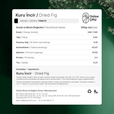 OnlineÇiftçi Kuru Dağ İnciri 300Gr