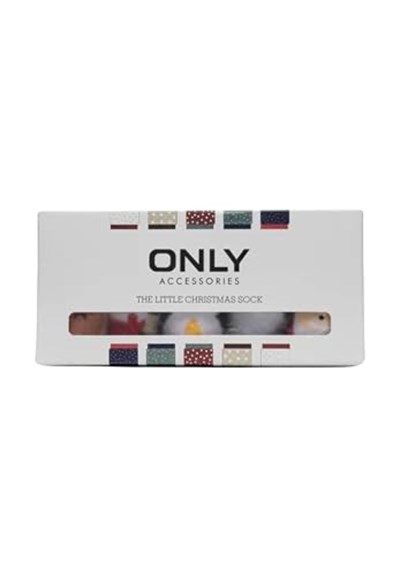 ONLY Kadın ONLCHRISTMAS 5-PACK SOCKS IN A BOX Çorap, Açık Gri Melanj, ONE SIZE