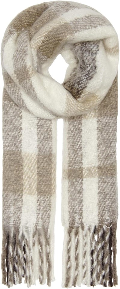 ONLY Kadın ONLWINIE CHECK SCARF CC Atkı, Siyah, Tek Beden