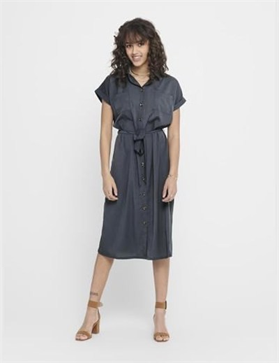 ONLY ONLANNIKA S/L SMOCK DRESS WVN NOOS Elbise Kadın