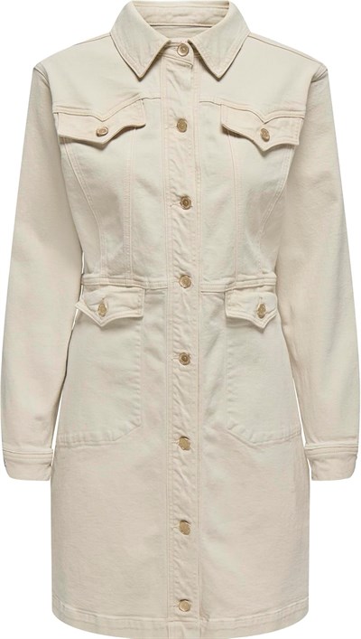 ONLY ONLAUGUSTA LS ECRU SHORT DRESS MAE Kısa Elbise Kadın