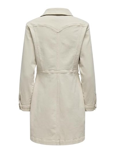 ONLY ONLAUGUSTA LS ECRU SHORT DRESS MAE Kısa Elbise Kadın