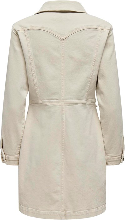 ONLY ONLAUGUSTA LS ECRU SHORT DRESS MAE Kısa Elbise Kadın