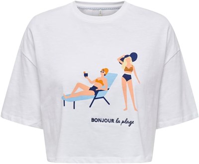 ONLY ONLBONE S/S VACAN TOP BOX JRS Tişört Kadın