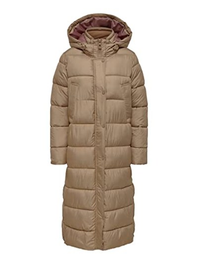 Only Onlcammie X- Long Quilted Coat Otw Kadın Günlük Mont 15267338-TIGERS-EYE Krem