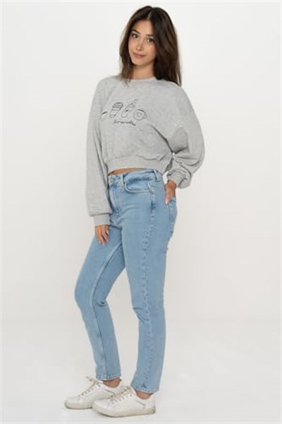 ONLY ONLCATE L/S COFFEEE O-NECK BOX SWT Sweatshirt Kadın