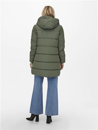 Only Onldolly Long Puffer Coat Otw Noos Kadın Günlük Mont 15205369-CROCKERY Bej