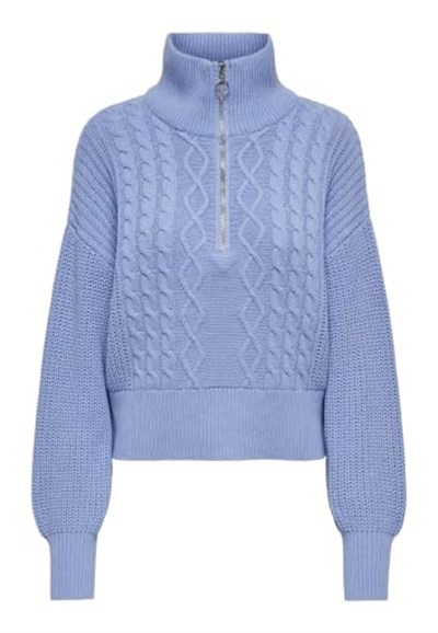 ONLY ONLDORITTA LS CABLE ZIP HIGH NECK KNT Triko Kadın