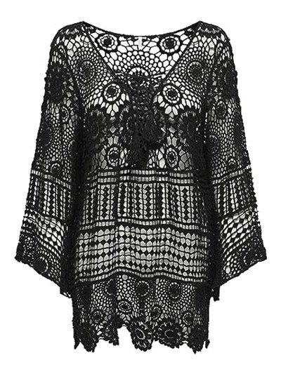 ONLY ONLFLORENCE CROCHET KAFTAN DRESS Elbise Kadın