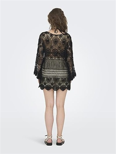 ONLY ONLFLORENCE CROCHET KAFTAN DRESS Elbise Kadın