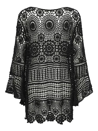 ONLY ONLFLORENCE CROCHET KAFTAN DRESS Elbise Kadın
