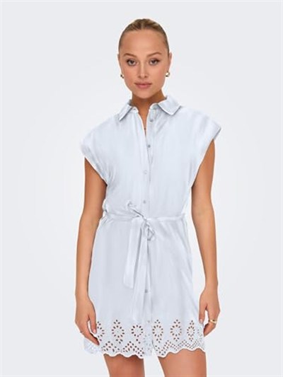 ONLY ONLLOU LIFE EMB S/S SHIRT DRESS PTM Elbise Kadın