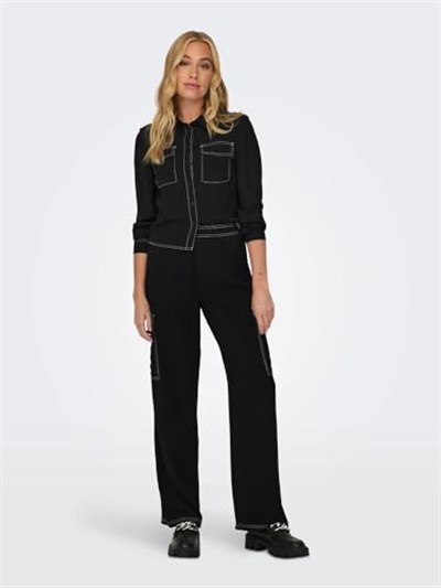 ONLY ONLMETTE SHORT CONTRAST LS SHIRT WVN Gömlek Kadın
