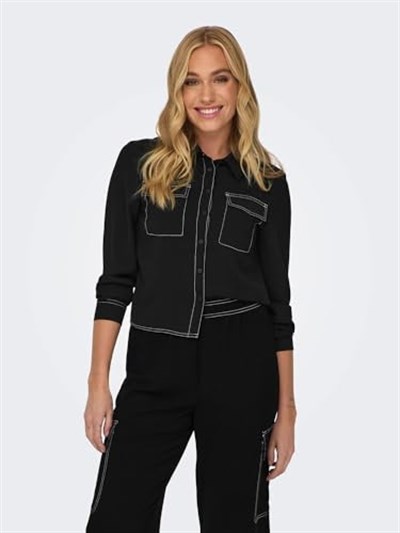 ONLY ONLMETTE SHORT CONTRAST LS SHIRT WVN Gömlek Kadın