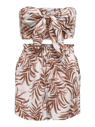 ONLY ONLMIRA BANDEAU TOP & SHORTS SET Tişört Kadın